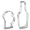 CookieCutter.com Bottoms Up 2 Piece Cookie Cutters Set, 6 in Beer Bottle, 4 in Beer Mug, Tin Plate Steel, USA